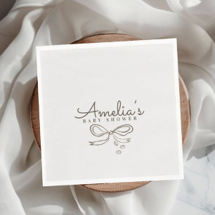 Moderne Babyparty im Cafe-Stil mit neutralem Bogen Serviette