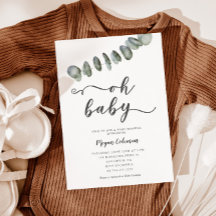 Moderne Babyparty mit Eukalyptusblättern für Mädch
