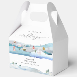 Moderne Babyparty Schnee im Winter Es braucht ein Geschenkschachtel