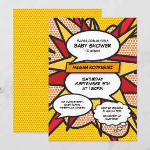 Moderne Babyshower Streusel Gender Neutrale Comic Einladung