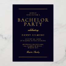 Moderne Bachelor Party Black & Gold