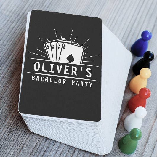 Moderne Bachelor Party Grooms Name Casino | Schwar Spielkarten