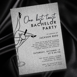 Moderne Bachelor Party - Letzten Toast Martini Einladung