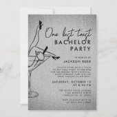 Moderne Bachelor Party - Letzten Toast Martini Einladung (Vorderseite)