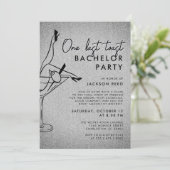 Moderne Bachelor Party - Letzten Toast Martini Einladung (Stehend Vorderseite)