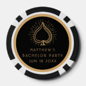 Moderne Bachelor Party Weekend Ace Poker Card Pokerchips (Rückseite)