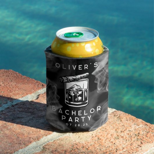 Moderne Bachelor Party Zigarren und Whiskey Black Dosenkühler (In Situ Pool)