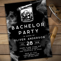 Moderne Bachelor Party Zigarren und Whiskey Black