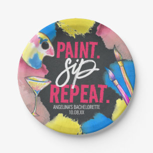 Moderne Bachelorette-Halbpension Paint and Side Pappteller
