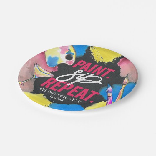 Moderne Bachelorette-Halbpension Paint and Side Pappteller (Schrägansicht)