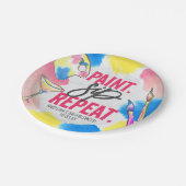 Moderne Bachelorette Marmorfarbe und Sippe Pappteller (Schrägansicht)