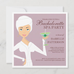 Moderne Bachelorette Wellness-Center Party Einladu Einladung