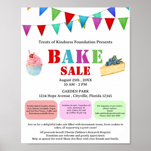 Moderne Back- oder Kuchensale-Fundraising-Veransta Poster (Vorne)