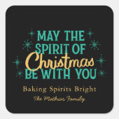 Moderne Backbrillengläser Helle, farbenfrohe Weihn Quadratischer Aufkleber (Vorderseite)