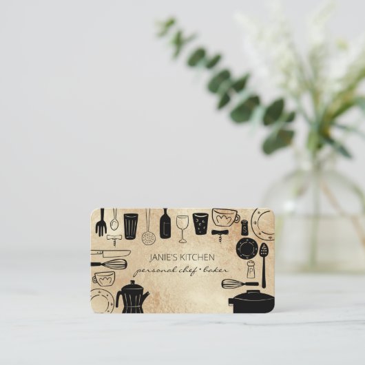 Moderne Backen- und Kochgeräte Visitenkarte (Stehend Vorderseite)