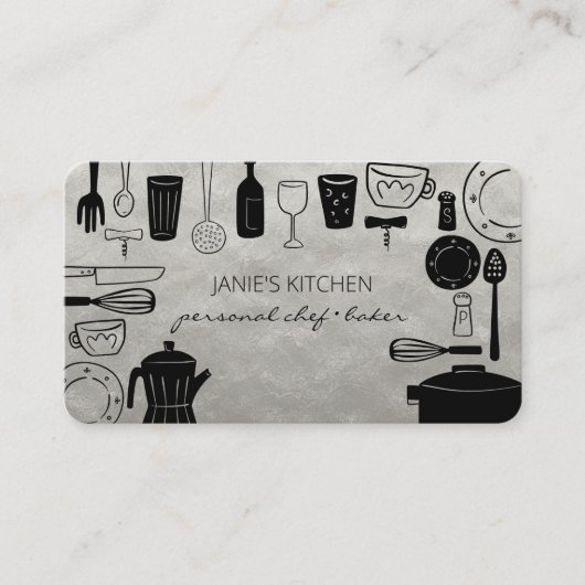 Moderne Backen- und Kochgeräte Visitenkarte (Vorderseite)