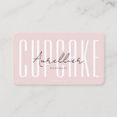 Moderne Bäckerei Caterer Cupcake Pink Script Visitenkarte (Vorderseite)