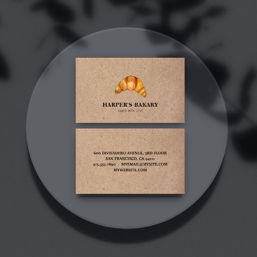 Moderne Bäckerei Croissants Berufliches Logo Visitenkarte