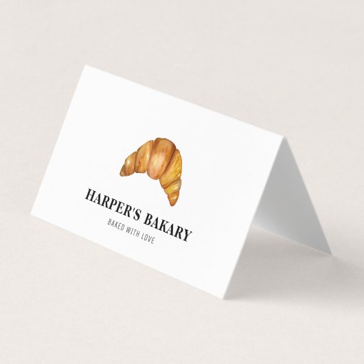 Moderne Bäckerei Croissants Berufliches Logo Visitenkarten (Vorderseite)