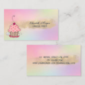 Moderne Bäckerei Cupcake Brush Stroke Holographic Visitenkarte (Vorne/Hinten)