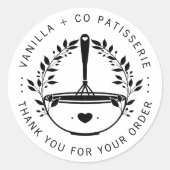 Moderne Bäckerei Konditorei Kunde Vielen Dank Runder Aufkleber (Vorderseite)