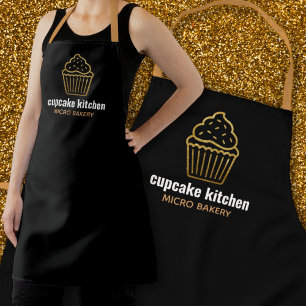 Moderne Bäckerei Name Gold Glitzer Cupcake niedlic Schürze