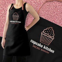 Moderne Bäckerei Name Rose Gold Glitzer Cupcake Mi
