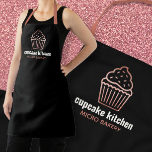 Moderne Bäckerei Name Rose Gold Glitzer Cupcake Mi Schürze