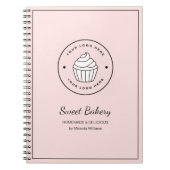 Moderne Bäckerei Rosa Eigenes Logo Notizblock (Vorderseite)