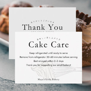 Moderne Backform-Kuchen-Pflege-Bäckereiverpackung Dankeskarte