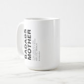 MODERNE BADASMUTTER SINGLE MAMA KAFFEETASSE (Vorderseite Links)