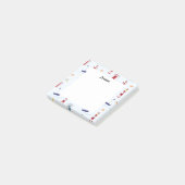 Moderne Bademantel mit Monogramm Post-it Klebezettel (angewinkelt)