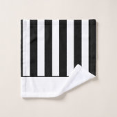 Moderne Badezimmer mit Schwarz-Weiß-Streifen Badhandtuch Set (Waschlappen)