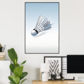 Moderne Badminton Shuttlecock Mid Flight Art Poster (Heimbüro)