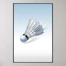 Moderne Badminton Shuttlecock Mid Flight Art