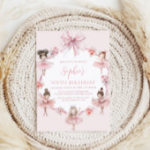 Moderne Ballerina Ballettränke Girl Einladung