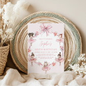 Moderne Ballerina Ballettränke Girl Einladung