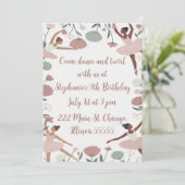 Moderne Ballerina Geburtstagsthema Einladung (Stehend Vorderseite)