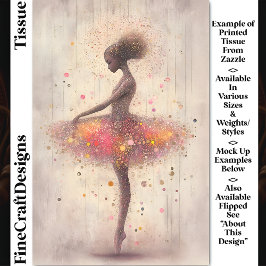 Moderne Ballerina, Glitzer und Punkte DN4L Entspre Seidenpapier