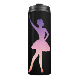 Moderne Ballerina Mädchen tanzt ombre Farbe Thermosbecher