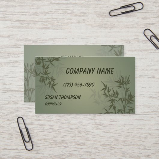 Moderne Bamboo Grafik Visitenkarte (Vorderseite/Rückseite Beispiel)