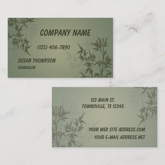 Moderne Bamboo Grafik Visitenkarte (Vorne/Hinten)