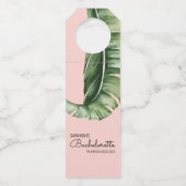Moderne Banana Leaf Bachelorette Gefallen Flaschenanhänger (Vorderseite)