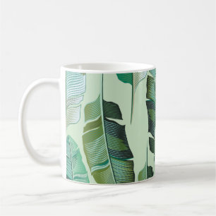Moderne Banana Pflanze Tropische Illustration Kaffeetasse