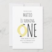 Moderne Banane zum ersten Geburtstag ein Muster Einladung (Vorderseite)