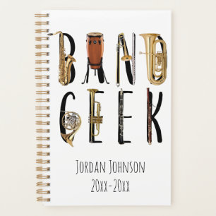 Moderne Band Geek Musikinstrument Ihr Name Planer