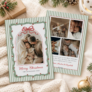 Moderne Band Grünzeug Weihnachtsfoto Feiertagskarte