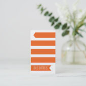 Moderne Band-Visitenkarte (orange) Visitenkarte (Stehend Vorderseite)