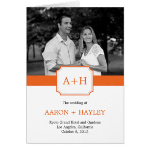 Moderne Band Wedding Program Card (Orange)
