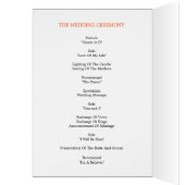 Moderne Band Wedding Program Card (Orange) (Innen (Links))